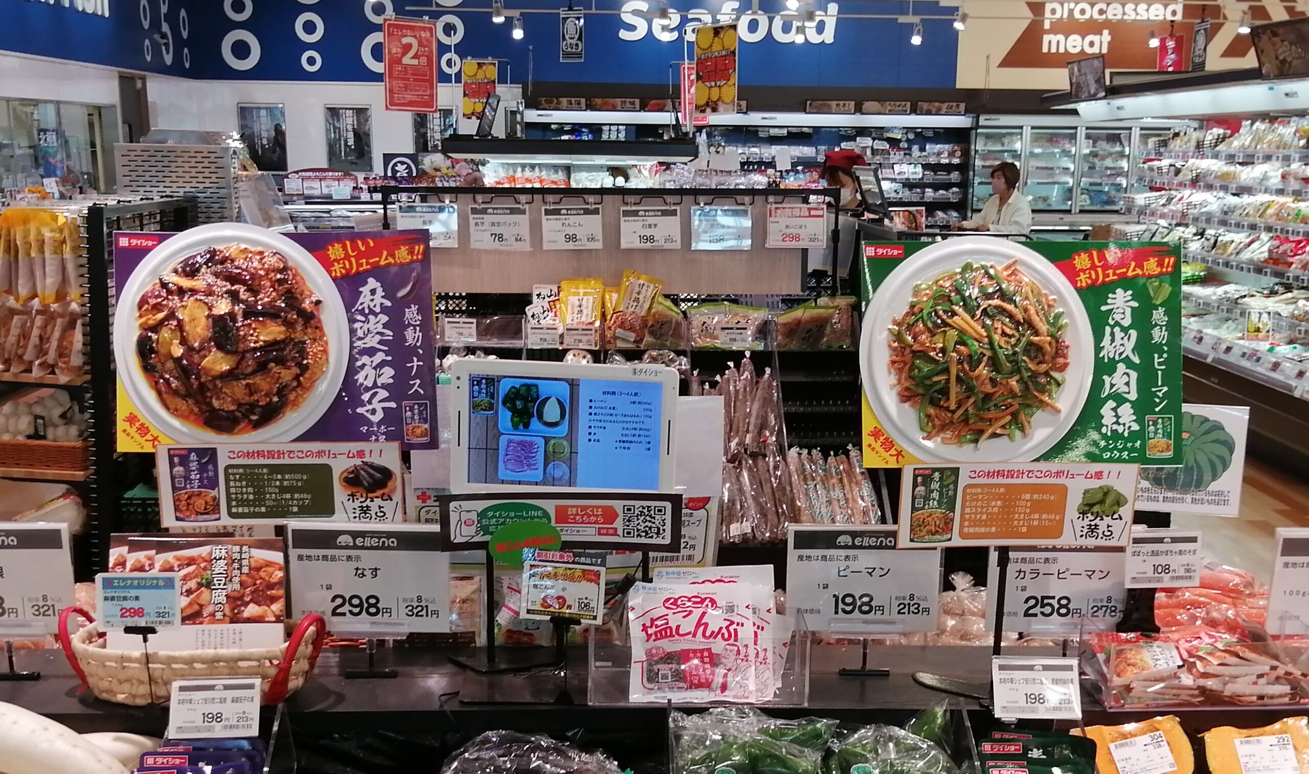 麻婆茄子・青椒肉絲（食品サンプル）